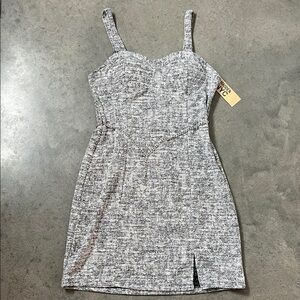 Madden NYC textured mini dress with molded cups M
